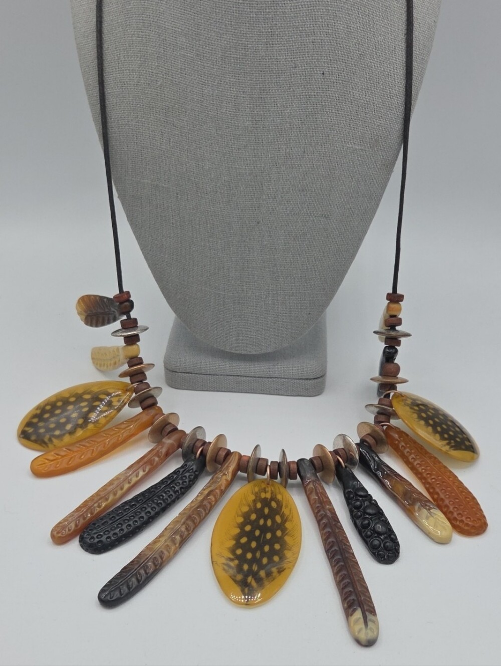 5 for $25! Chico's Artisan Style Amber-Tone Statement Necklace